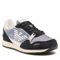 Emporio Armani Zapatillas Zapatos Hombre Azul Gris X4X537 XM678 Q445 - details 2