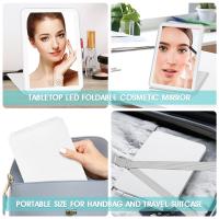 Espejo De Maquillaje LED Plegable Con Pantalla Táctil Y Luz Magnificación De 10X Para Viajes Espejo De Vestíbulo Con Control Remoto Y Función De Almacenamiento - details 7