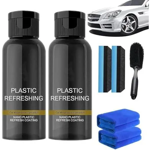 Agente de revestimiento revitalizante de plástico, refrescante de plástico, agente de revestimiento revitalizante de plástico, agente de restauración de revestimiento de plástico para automóviles (30 ml-2 unidades) - 1