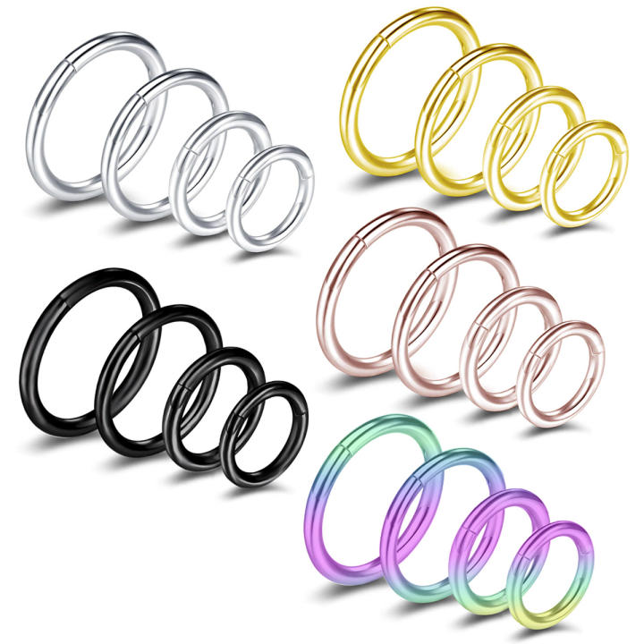 Anillo De Nariz Hingeado 1pc Aro De Oído Septum Clicker Piercing De Acero Inoxidable Joyería De Cuerpo Para Labios Y Cartílago Helices