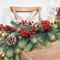 Guirnalda De Pino Artificial De 180CM Decoración De Navidad Para Casa Fiesta Boda Adorno Colgante De Rattan - details 2