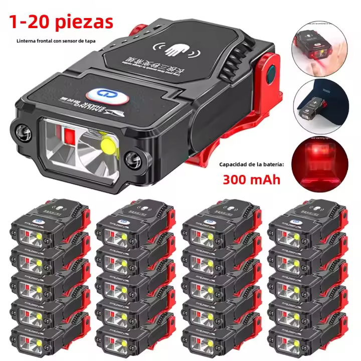 Lámpara Frontal De Cabeza Mini LED Sensor Recargable USB Con Ángulo Ajustable Para Camping Y Trabajo Luz De Trabajo Con Clip Para Gorra - 1