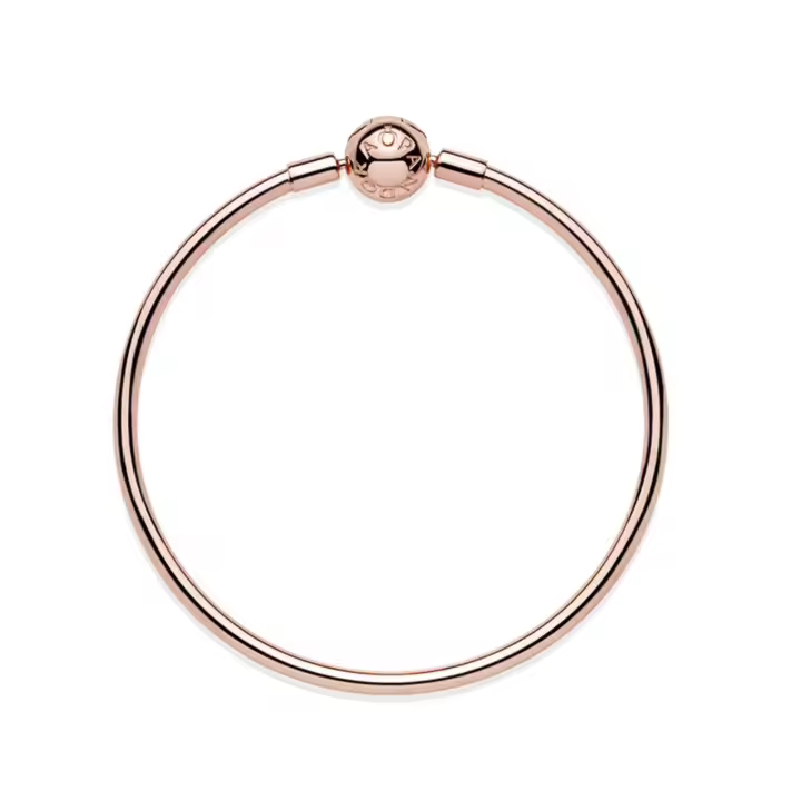Pulsera Pandora de oro rosa con diseño de ensueño, sencilla, de cadena lisa, para mujer, modelo 587132, oro rosa - 1