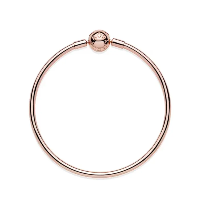 Pulsera Pandora de oro rosa con diseño de ensueño, sencilla, de cadena lisa, para mujer, modelo 587132, oro rosa - 1