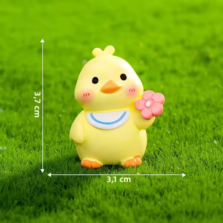 Figura De Anime Pato Amarillo Pequeño Adorno Creativo Para Coche Accesorios De Decoración Miniatura Regalos - 1