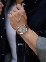 Reloj De Pulsera TOMI Para Hombres Minimalista Y De Moda Deportiva Con Calendario Y Material De Cuero Casual De Cuarzo - details 3