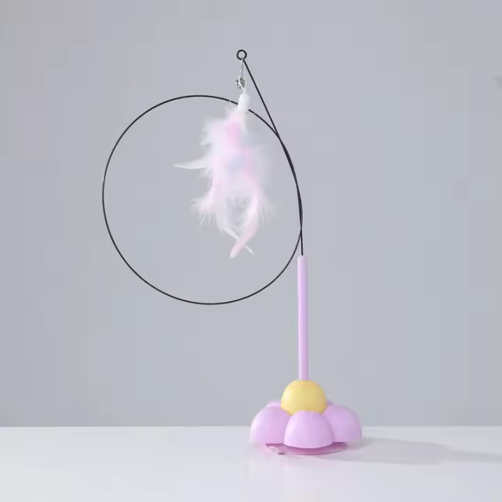 Juguete Interactivo Para Gatos Con Pluma Y Campana Adhesivo En Ventosa Removible Juguete Mano Para Divertir Y Entretener a Los Gatos - 1