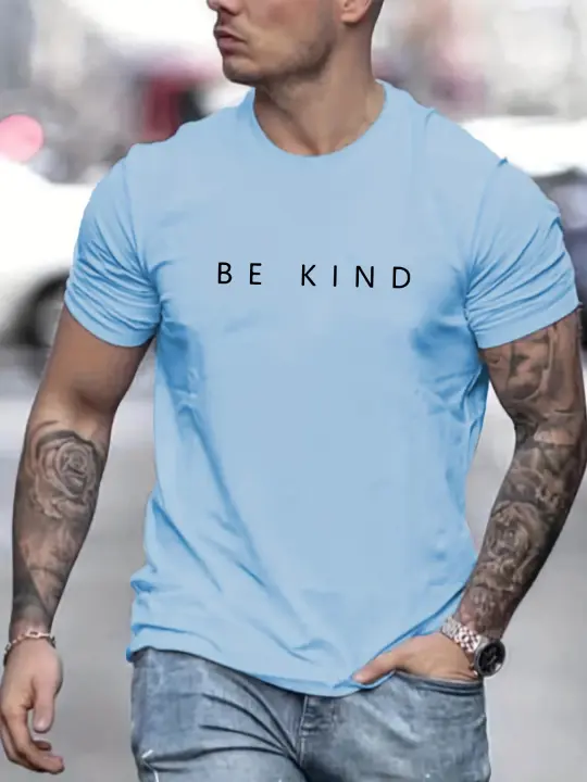 Camiseta De Algodón 100% Para Hombre Verano Ajuste Suelto Impresión Amable Cuello En V Casual Camisetas Para Hombre Nueva - 1