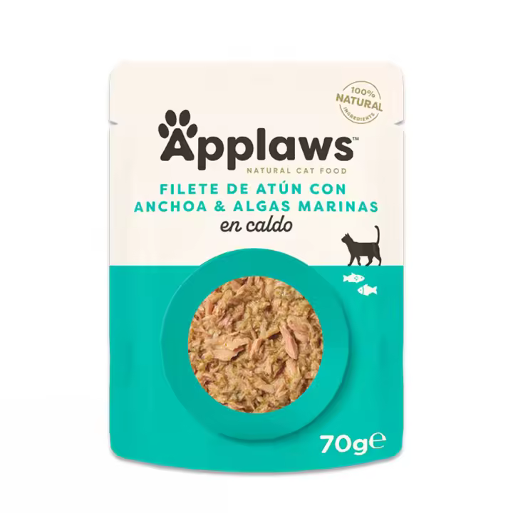 Applaws Cat Comida Húmeda en Sobres de Atún Con Anchoa Entera - 12 unidades x 70gr - 1
