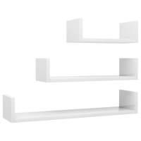 vidaXL Estantes de pared 3 piezas madera contrachapada Blanco, Negro, Gris Mueble Almacenaje Estantería para Oficina, Estudio, Dormitorio Estantería/Librería/ mueble de Almacenamiento - details 11