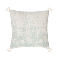 Funda De Cojín Decorativa Verde Con Estampado Geométrico Y Lazos Para Sofá Sala De Estar Dormitorio 100% Poliéster Lavable - details 12