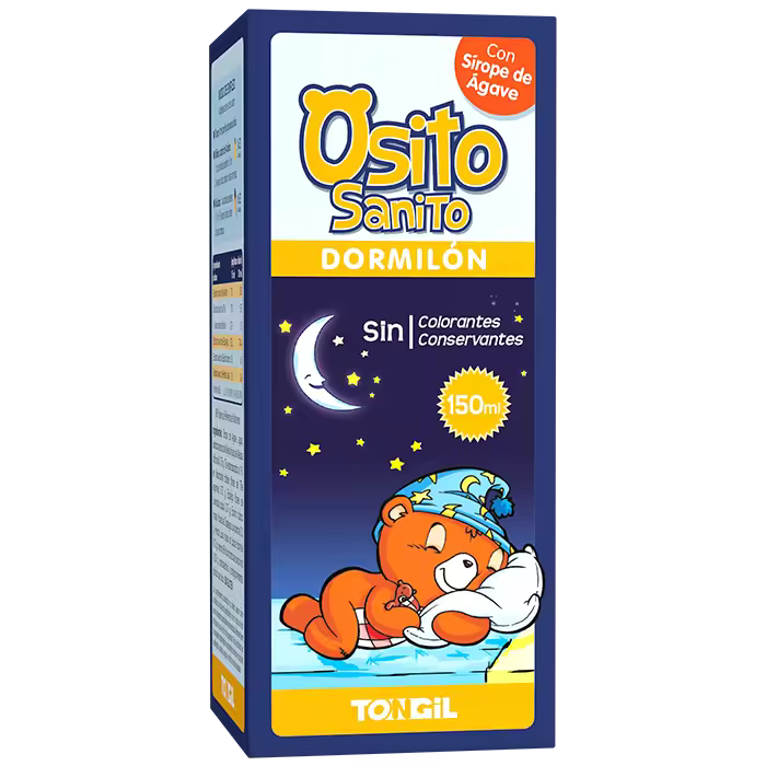Jarabe Infantil Osito Sanito Dormilón 150 ml  Para Sueños Plácidos  Melisa, Tila y Vitamina B6  Sin gluten, Sin Edulcorantes  TONGIL - 1