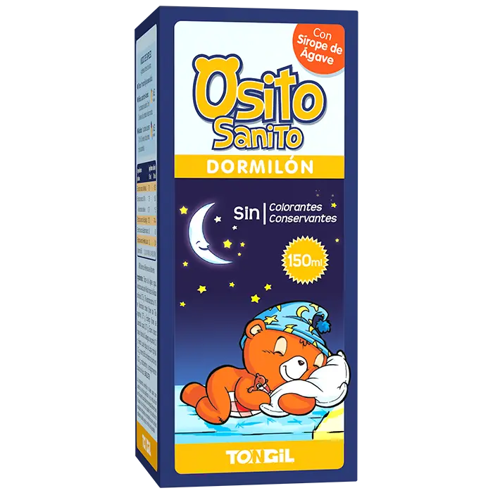 Jarabe Infantil Osito Sanito Dormilón 150 ml  Para Sueños Plácidos  Melisa, Tila y Vitamina B6  Sin gluten, Sin Edulcorantes  TONGIL - 1