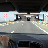 Espejo Retrovisor De Coche Ancho 285mm Vista Amplia Convexa Para Visión Mejorada Interior Clip Enclavable Auxiliar Automático - details 3