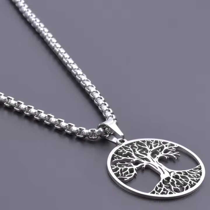 Collar Pendentivo De Vida Suelta Para Mujeres Y Hombres Accesorios De Moda 2023 Acero Inoxidable Cadena De 50 Cm Regalo De Joyería - 1