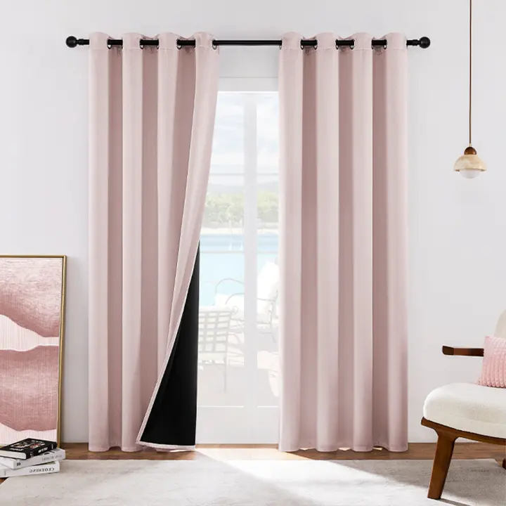 Cortina De Blackout Tejida Moderna Para Decoración De Habitaciones Cocinas Salones Y Estudios Aislante Térmico Y Reductor De Luz - 1