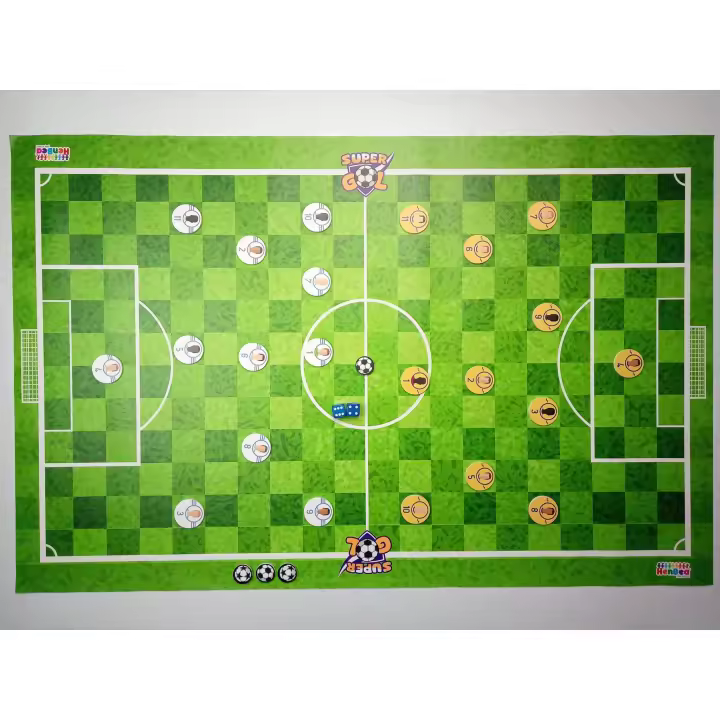 HENBEA SuperGol Juego Mesa Futbol Familiar Juguetes Regalo Niños Adultos Fans Liga Deporte de Mesa Juego Dados Estrategia Tablero Grande Lona de Jardín Impermeable 85x55 cms Apto Exteriores 7-77 años (1100) - 1
