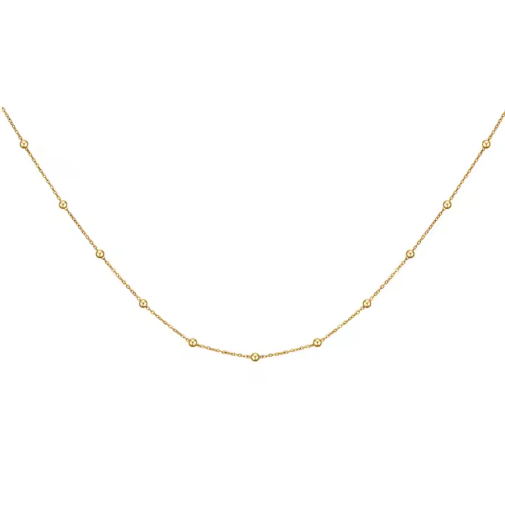 Collar de mujer - Cadena delicada de plata de ley 925 con cristales cuadrados - 1