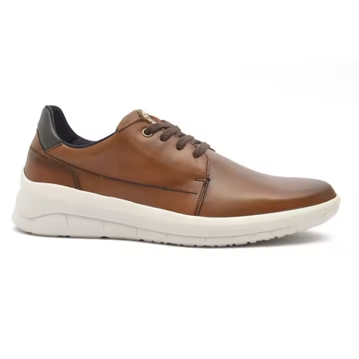 Zapatos Casual hombre BAERCHI 1400 BLUCHER LISO NAPA CUERO 30891 23I - 1