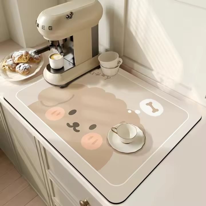 Alfombra De Cocina Grande Absorbente Y Antideslizante Alfombrilla De Secado Rápido Para Baño Y Mesa Material De Diatomeas Ecológico - 1