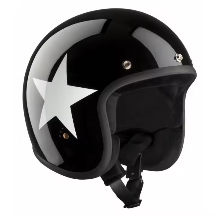 OFERTA Casco Bandit Jet Star Black Homologado ECE 22.05  Fibra de Vidrio Calota Grande ECESTARB - 1