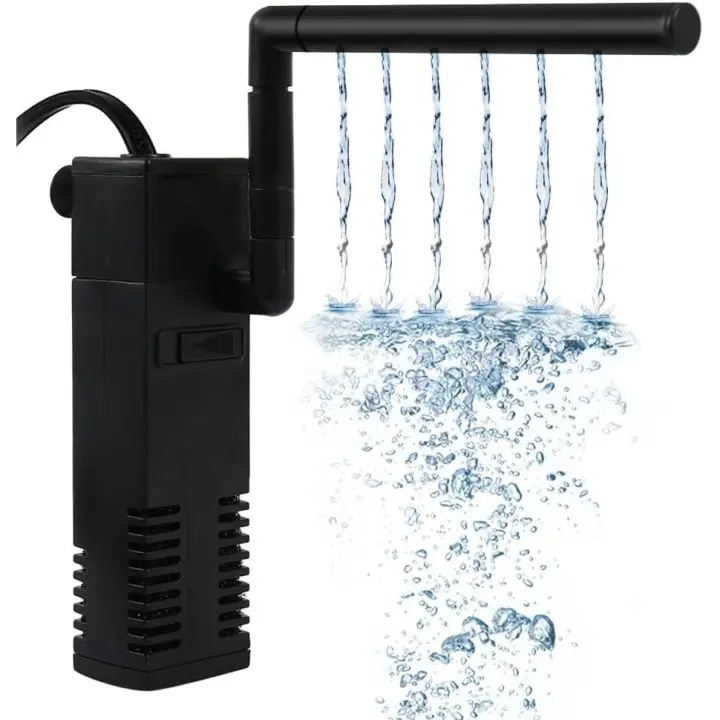 Filtro interno para Acuario, de Acuario de caudal filtro ajustable con Bomba de Agua para Acuario de 20-250L, Silencioso, 20W iWi - 1