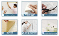 12 Pcs Pared 3D Panel Adhesivo Y Pega, Papel Tapiz Con Adhesivo Autoadhesivo Impermeable Espuma Para Interiores Baño - details 1