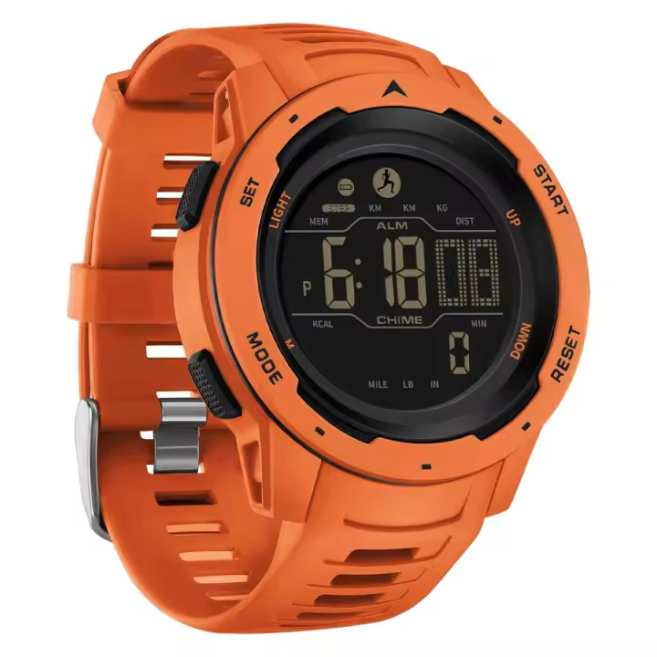 Reloj with podómetro, Rasteador de Fitness, Contador de pasos, Relojes Runnig, Reloj de pulsera Digital a prueba de Agua, chrono, Alarma LED, Cuenta atrás Dual - 1