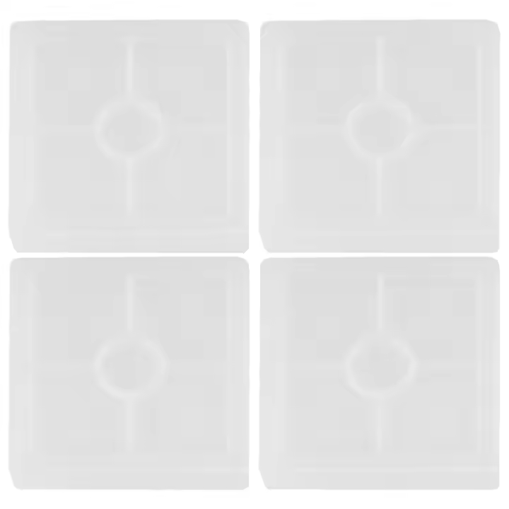 Posavasos de Silicona Molde de Resina Transparente para Fundición con Resina Concreto Cemento y Arcilla Polímerica (4 Pack Forma Cuadrada) - 1