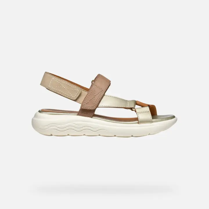 Geox mujer sandalias D Spherica EC5W A NBK MET LE D25ADA 032CF C5258 arena oro - 1