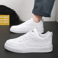 Zapatos Casuales Para Hombre En Cuero Blanco Ligeros Y Transpirables Con Plataforma Zapatillas De Patinaje Deportivas De Verano Y Otoño - details 11