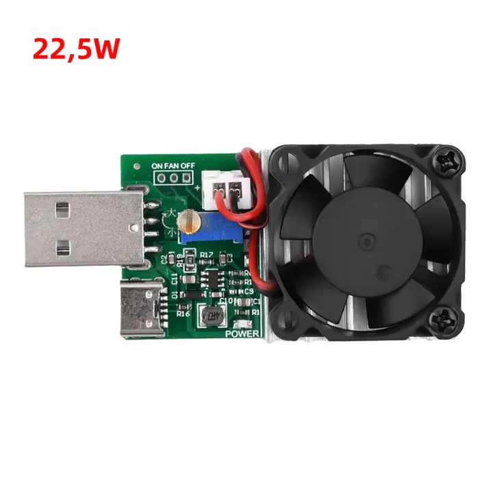 Prueba De Carga Electrónica Ajustable Con Ventilador Resistor De Carga DC 15W 18W 22.5W USB 3.7V-13V Tester De Capacidad De Descarga De Batería Voktta - 1