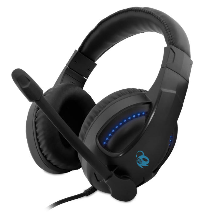 Auriculares Gaming con Micrófono e Iluminación LED DeepGaming DeepBlue G4, Compatible con PC y Consolas PS4, PS5, Xbox Series, Switch (Incluye Cable Conversor)