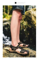 Sandalias De Verano Para Hombre Talla Grande 2023 Cuero Genuino Moda Sandalias Transpirables Con Cierre De Correa Antideslizantes Talla 38-47 - details 7