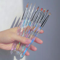 Misscheering 8pcs/set Aurora Rotuladores De Acrílico Para Dibujar En Uñas Con Pincel Suave Y Delgado Para Diseño De Uñas Gel De Gradiente DIY - details 1