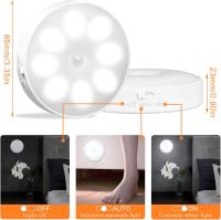 Luz nocturna con sensor de movimiento recargable por USB, luz para armario, 8 LED, 3 modos (automático/encendido/apagado) - details 0