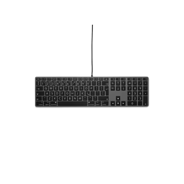 Lmp Teclado USB con 110 Teclas y Cubierta Superior de Aluminio - Letras Grandes - Gris Espacial - 1