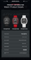 Reloj De Cuarzo Para Hombre Mark Fairwhale 5670 Diseño De Punta De Tonneau Multifuncional Impermeable Con Correa De Silicona Resina Para Deportes - details 2