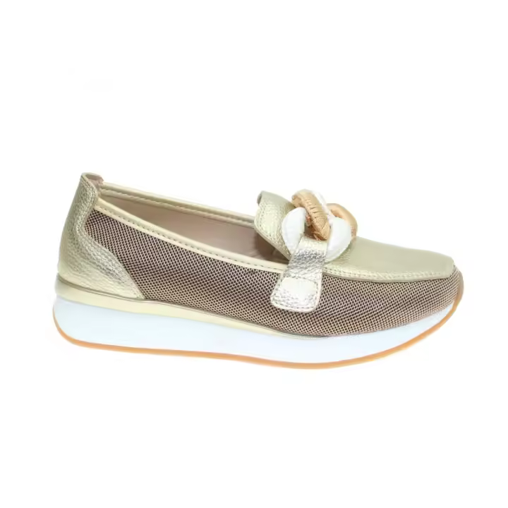 The Happy Monk mod. VANITY011 - Mocasin combinado con rejilla y con adorno de cadena bicolor - 1