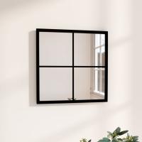 vidaXL Espejo de Pared Metal Negro Tocador Maquillaje Colgante Baño Dimensiones 40 x 40 cm,  20 x 50 cm,  60 x 40 cm y mas - details 2