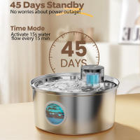 Fuente De Agua Automática Para Gatos Y Perros 3.2L Recargable Por USB 5V Acero Inoxidable Con Sensor Múltiples Cuencos De Bebida - details 3