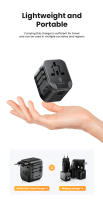 Adaptador De Viaje Universal 5 En 1 Con 2 USB-C Y 2 USB-A Cargador De Pared Para USA EU UK AUS Plug Incluye 2 USB Para Dispositivos Móviles - details 6