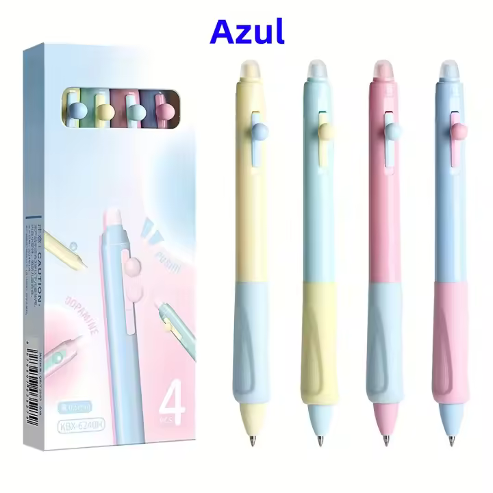 4Pcs/Box Bolígrafos De Gel Retráctiles Y Borrables 0.5 Mm Para Completar Sudoku Y Otros Uso En Escuela Y Oficina Sin Necesidad De Blanco Fuera - 1