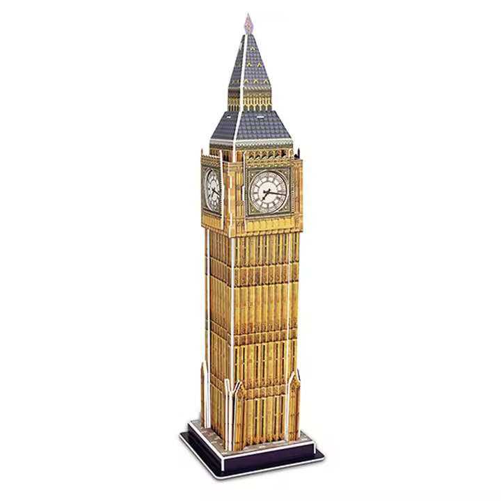 DAM. Puzle 3D de cartón del Big Ben en Londres. 31 piezas. 10x10x38cm. - 1