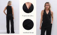 Set de 2 piezas verano - Top sin mangas y pantalón recto casual - details 2