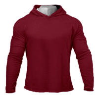 Camiseta De Manga Larga Para Hombre Con Capucha Estilo Fitness Tejido De Algodón Y Poliéster Corte Slim Para Gimnasio Y Bodybuilding - details 4