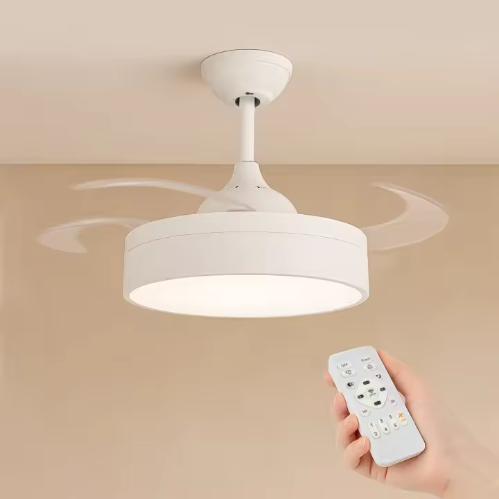 Ventilador de Techo con Luz LED 72W Fría/Neutra/Cálida, Ventilador Invisible con Aspas Retráctiles y Motor DC, Silencioso, Mando a Distancia, Eficiencia Energética. Ventilador con 6 Velocidades y Temporizador. - 1