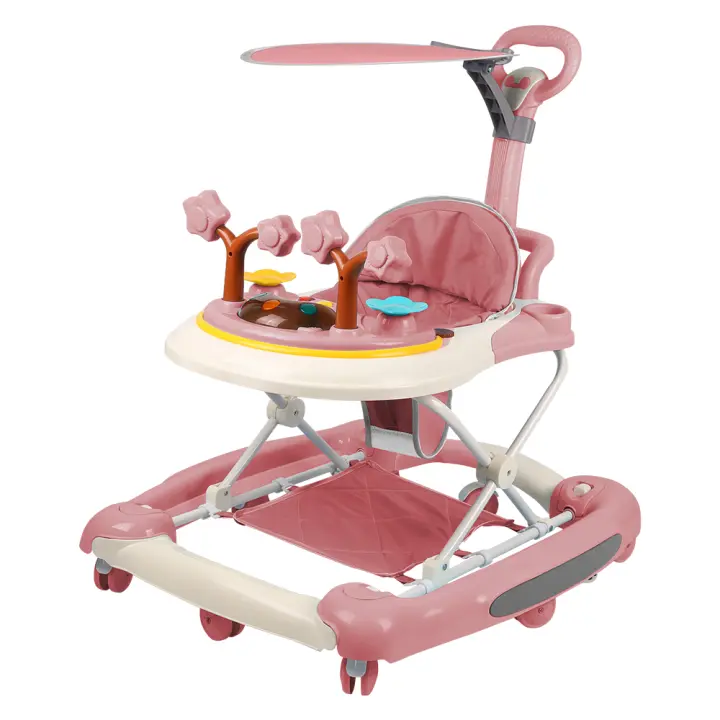 Andador plegable para bebé con música y mesa de juegos, altura regulable. - 1