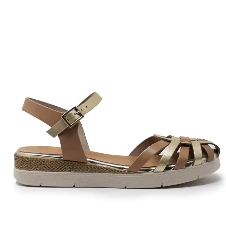 Sandalias planas de Mujer PORRONET 3152-178 SANDALIA PUNTERA CERRADA TAUPE ORO 35848 25V - 1