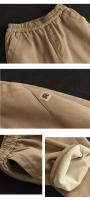 Amax LuluE Pantalones De Peluche De Lujo Para Mujer Invierno 2024 Moda Casual Vintage Gruesos Harajuku Harem Pantalones Talla Media Con Bolsillos Y Cuff - details 17
